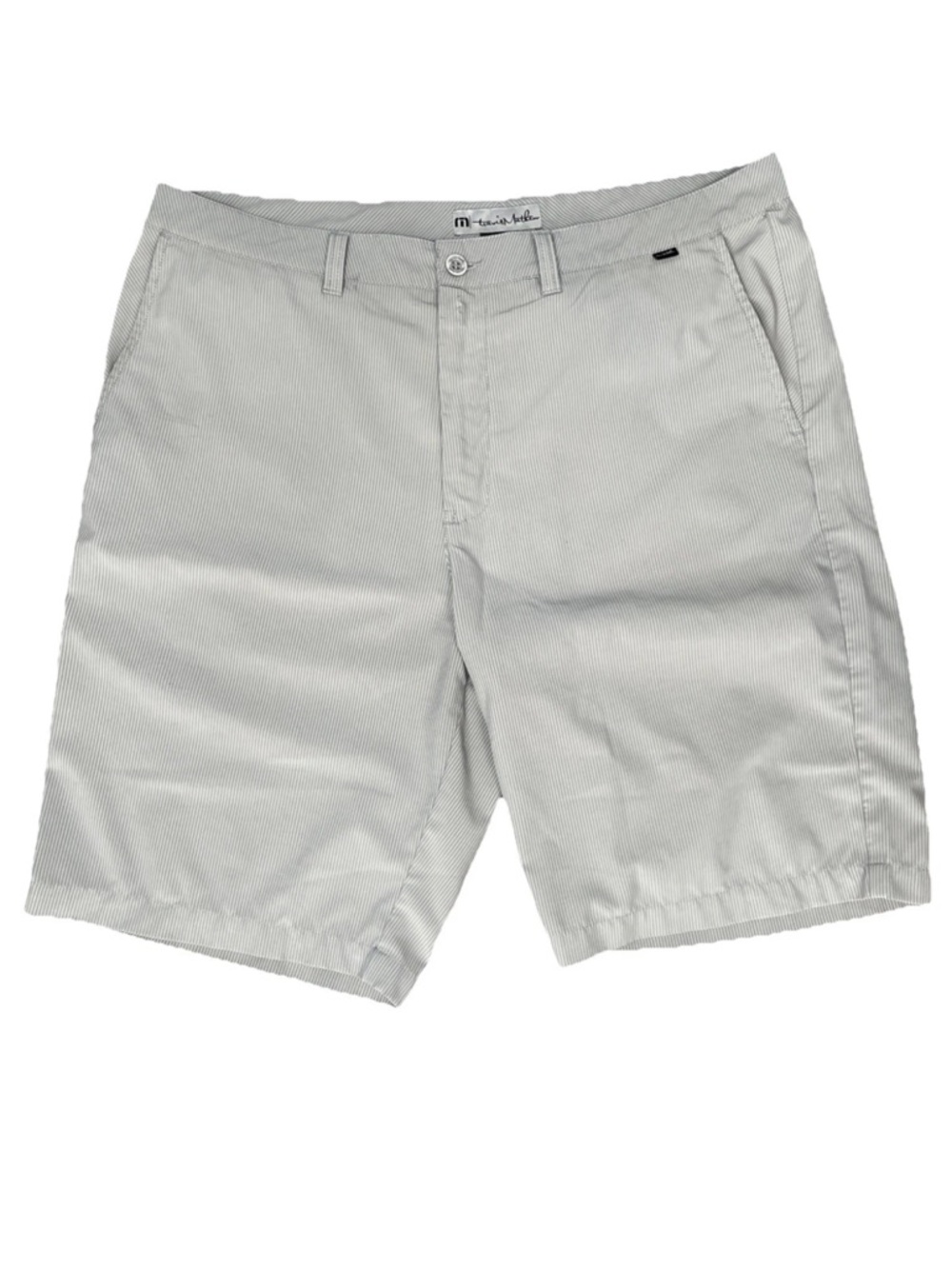 Travis Matthew Shorts Mens Size 38 Gray Striped Performance Golf Course Stretch